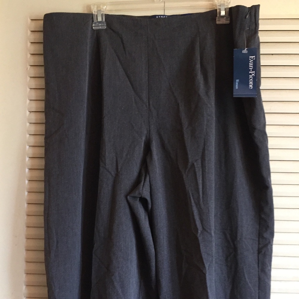 20W Evan Picone Stretch Dark Gray Slacks